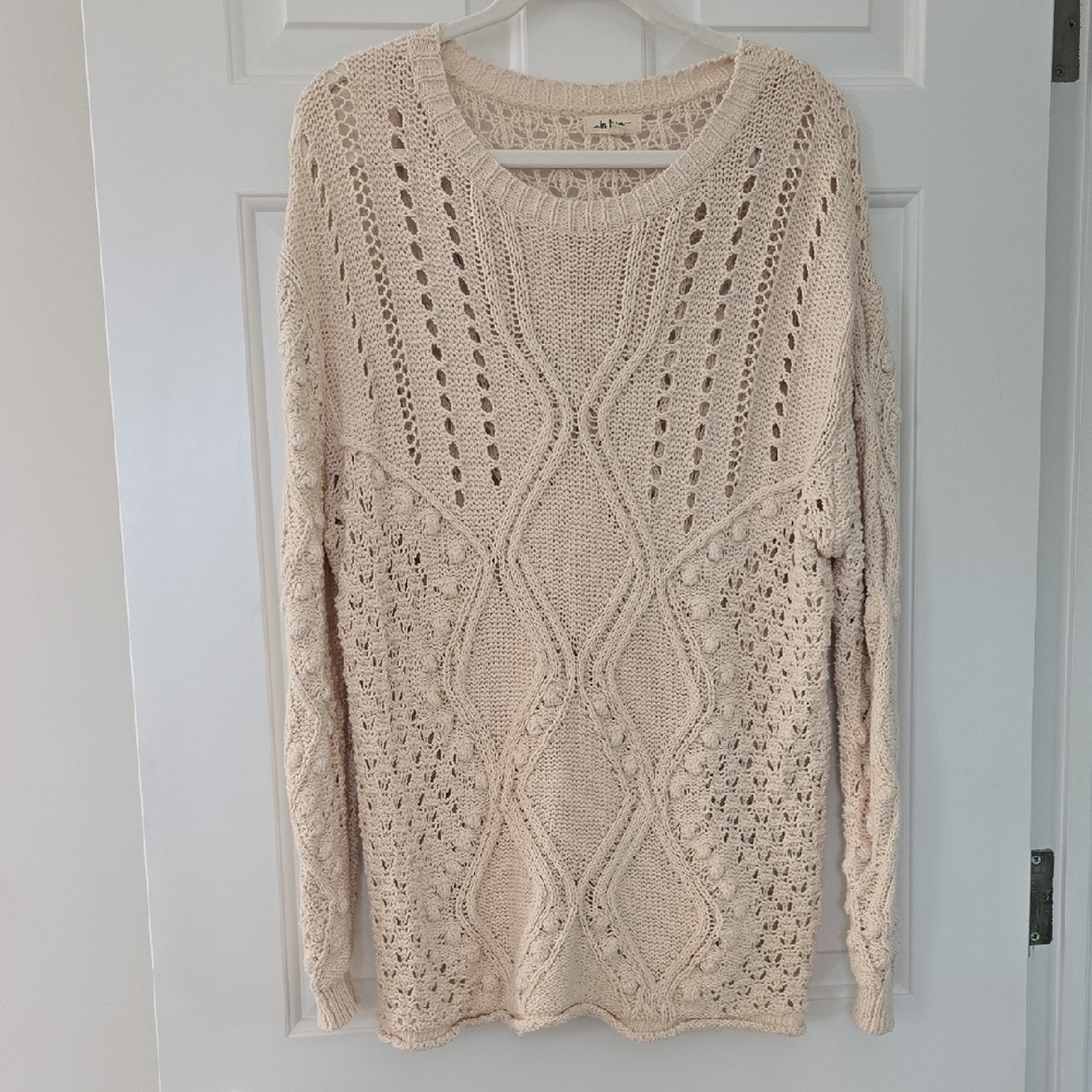 Neuflora: In Loom Cream Knit Sweater